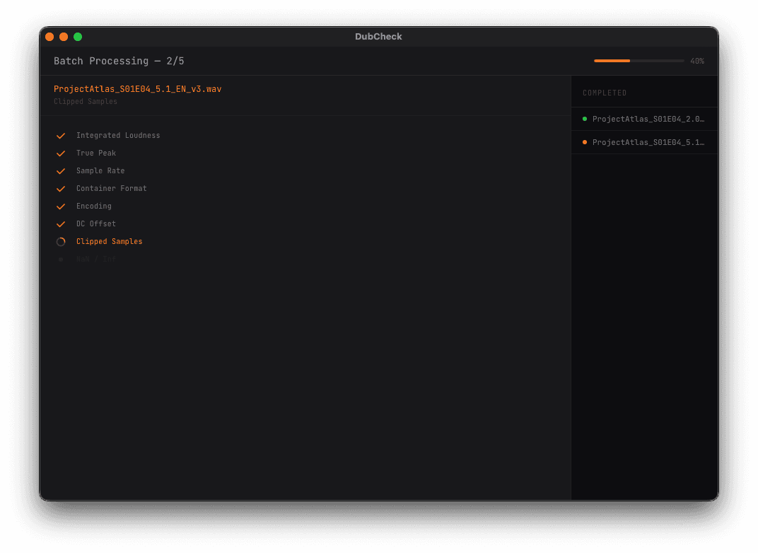 Batch processing in progress